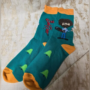 BOB ROSS FUZZY HAIR MEN'S CREW SOCKS | ONE SIZE